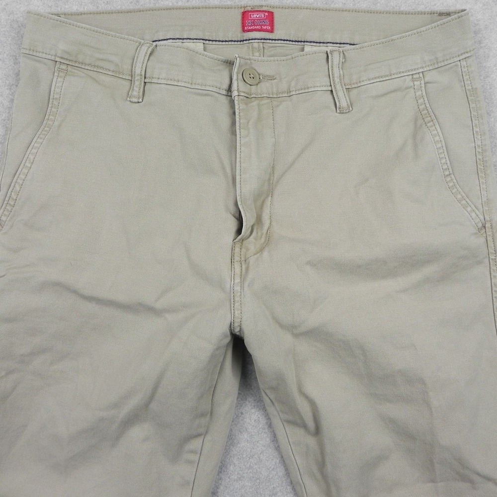 Levis XX Chino Standard Taper Pants Mens 33x27 Tan Khaki Stretch Cotton Twill - Picture 2 of 12